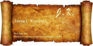Jenei Kornél névjegykártya