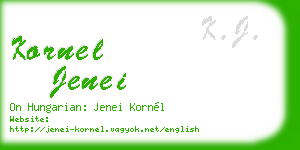 kornel jenei business card